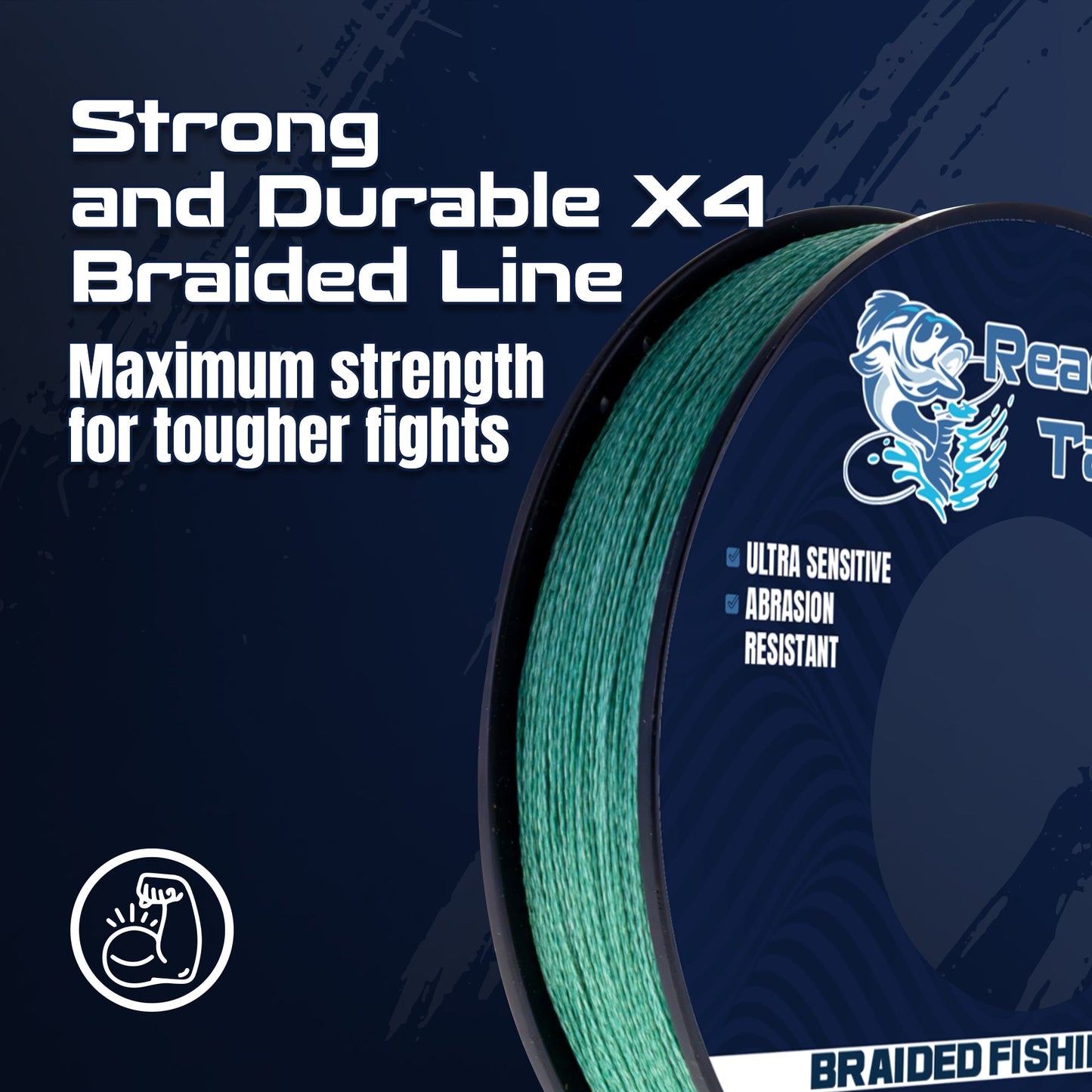Reaction Tackle BRAIDED IN THE USA Fishing Line- 4X- NEW