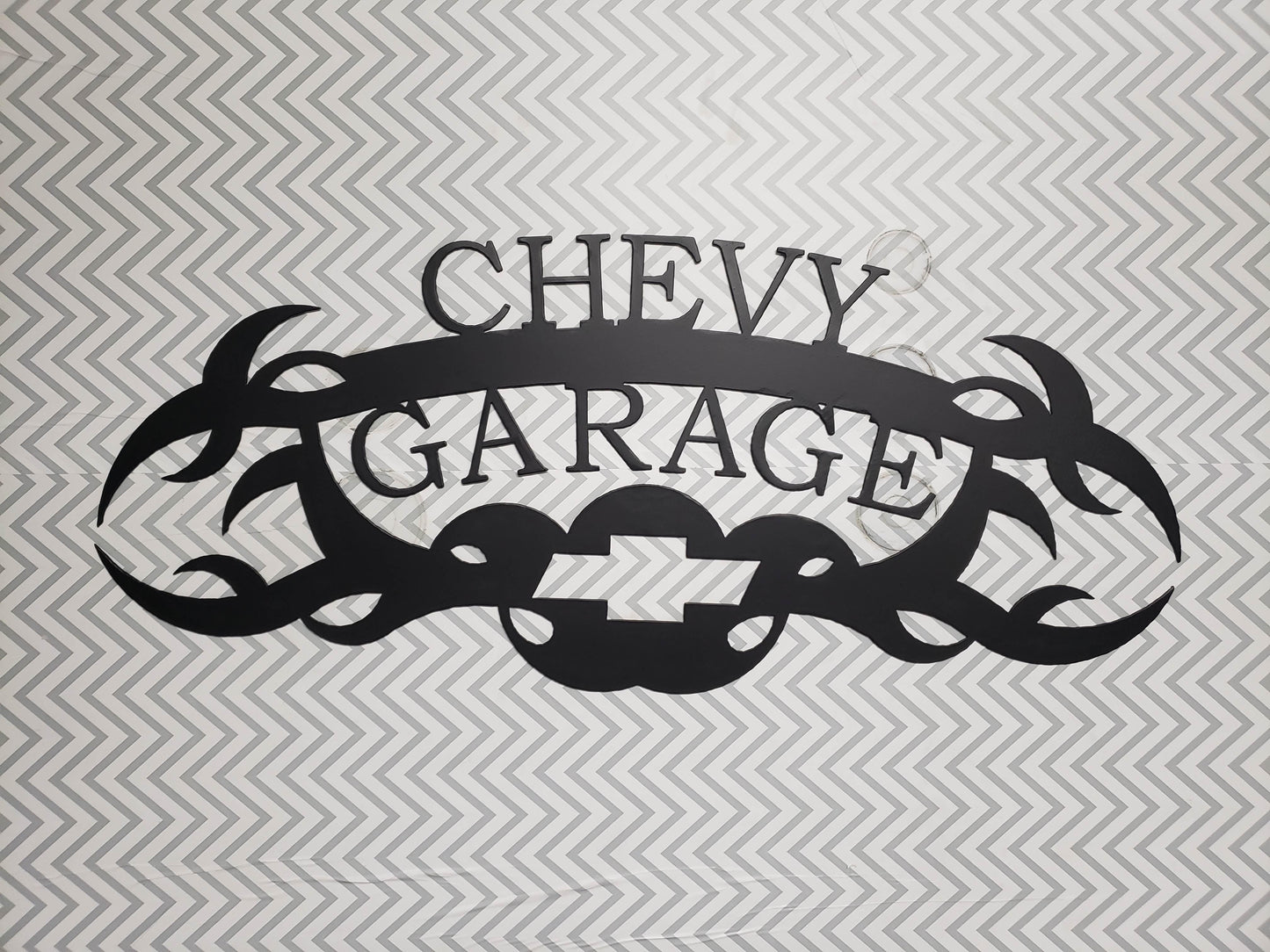 Chevy Garage Metal Sign – Custom Plasma Cut Steel Wall Decor for Garage, Shop, or Mancave