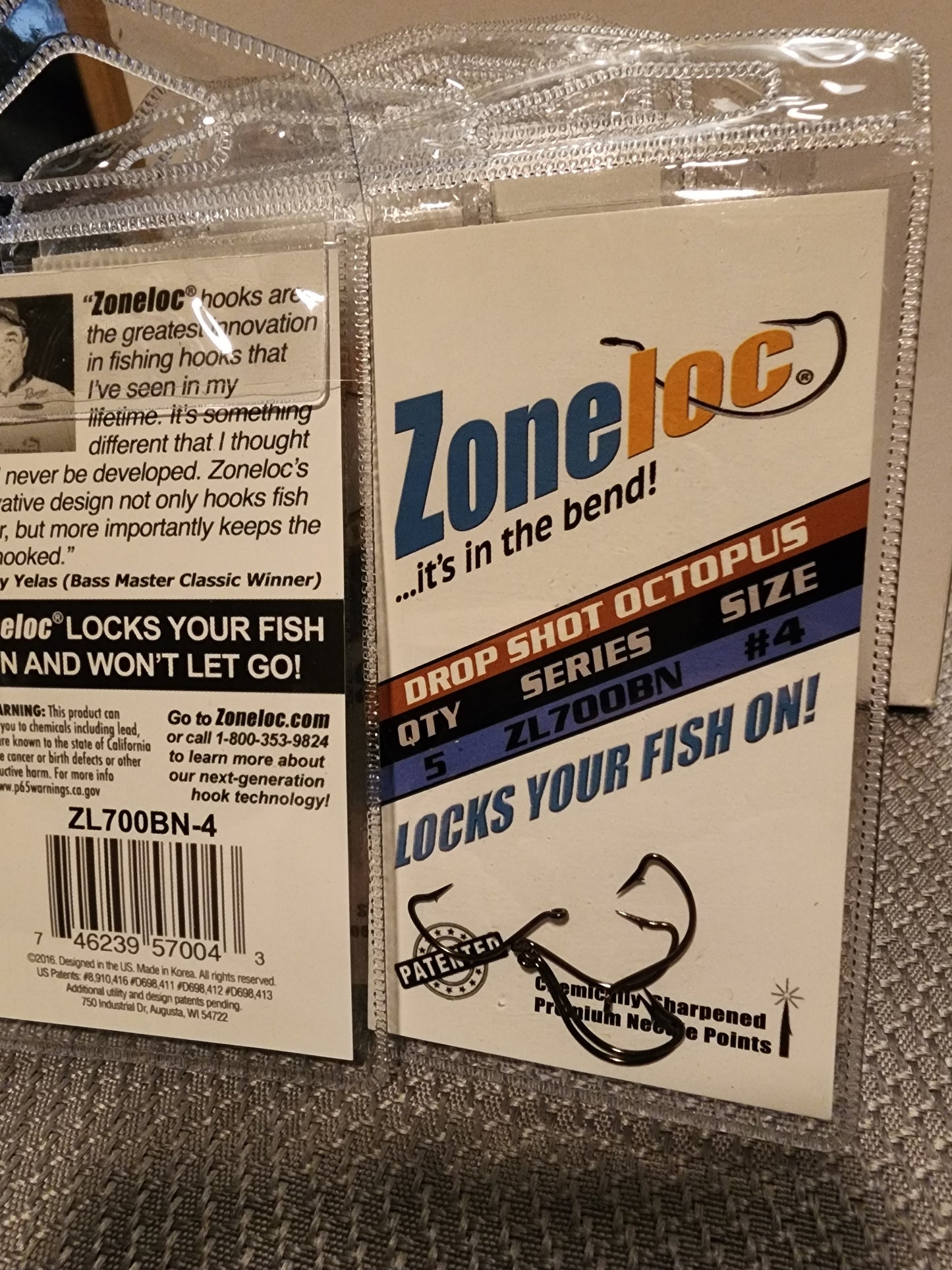 Zoneloc drop shot size#4 qty 5