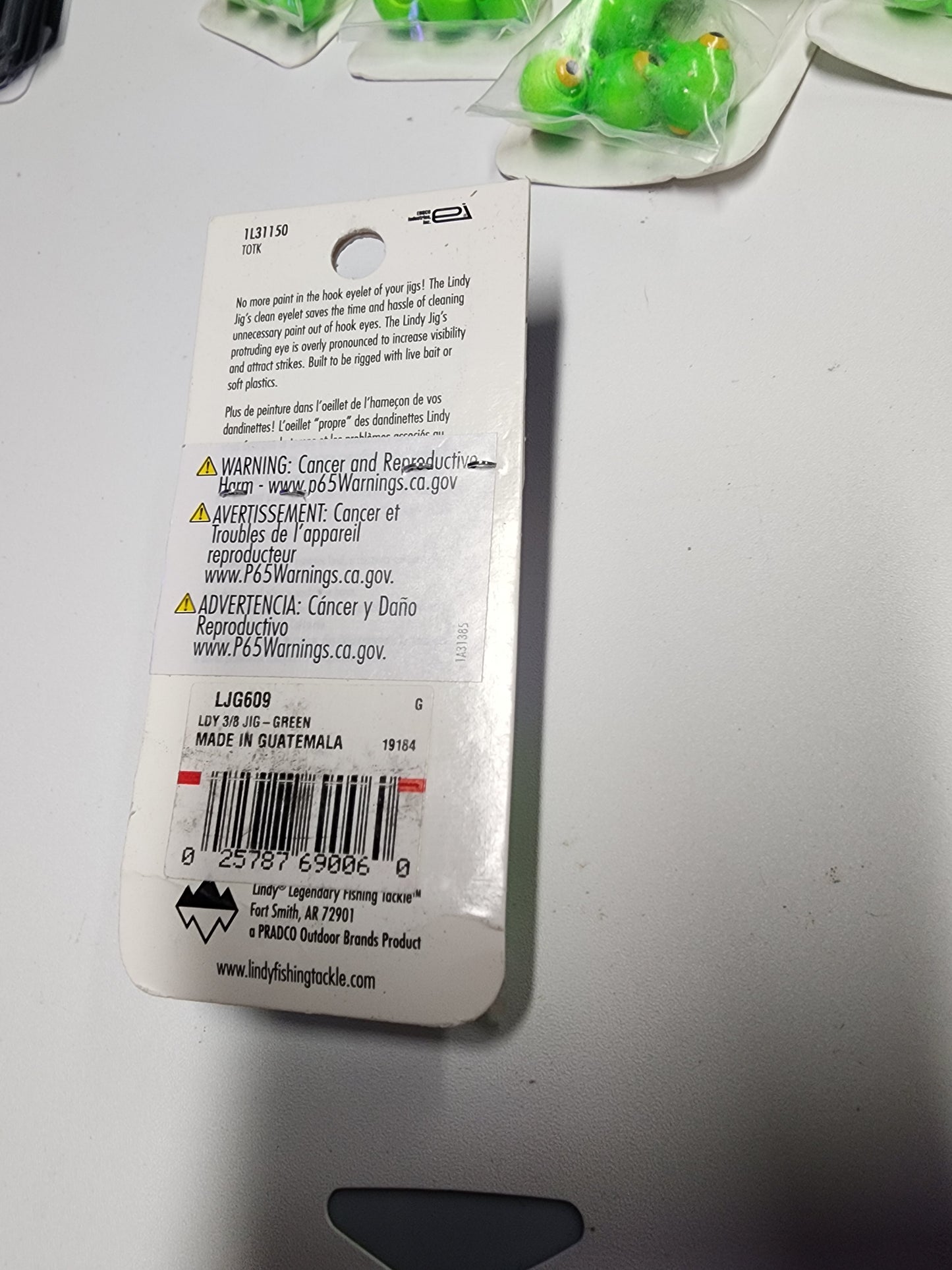 Lindy Jig 3/8 oz. - Green (5 Pack)